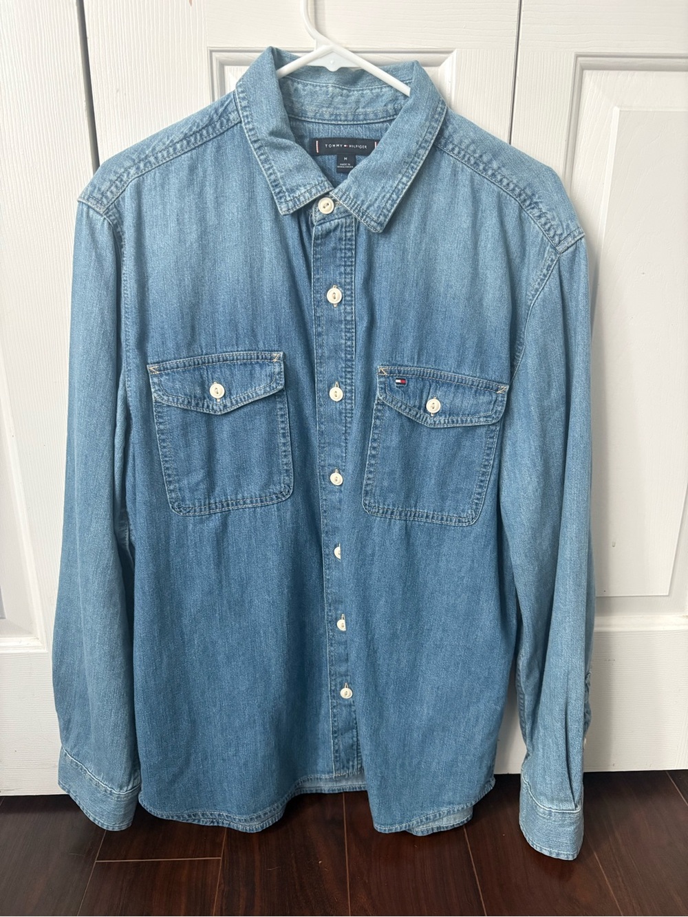 Tommy Hilfiger Light Blue Denim Button-Front Shirt